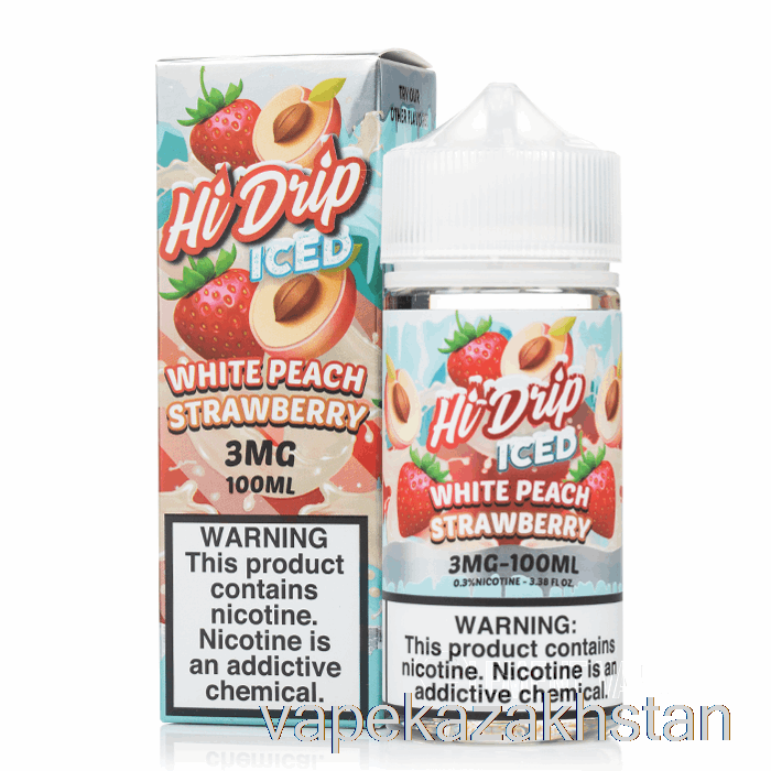 Vape Kazakhstan ICED White Peach Strawberry - Hi-Drip - 100mL 6mg